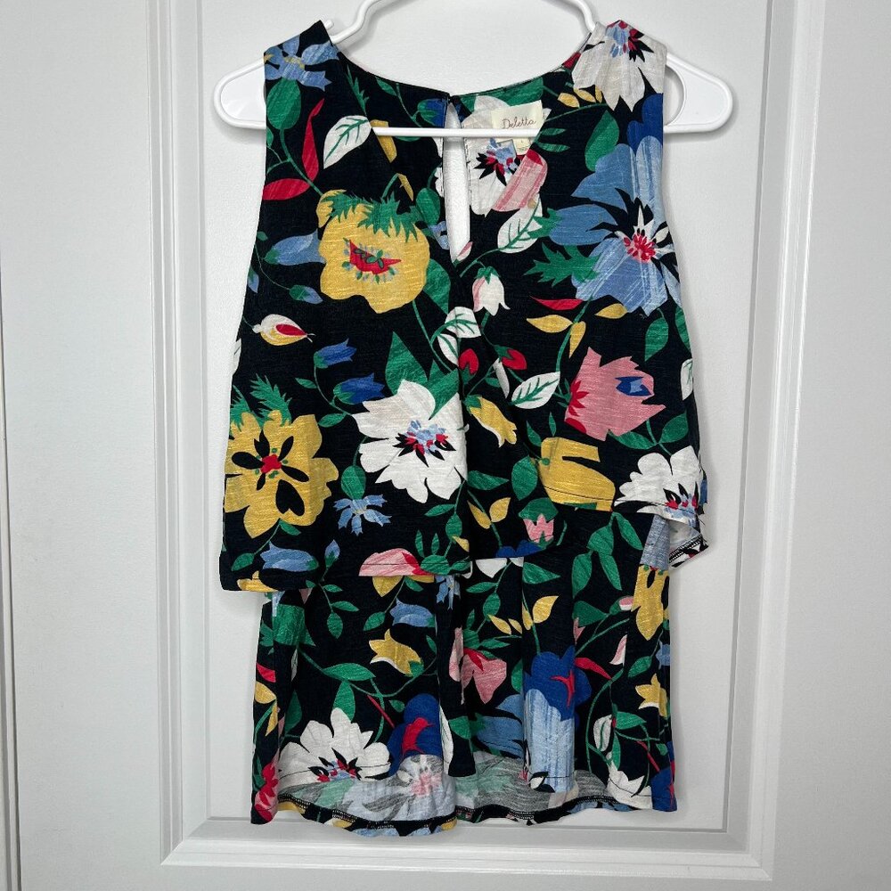 Deletta Floral Tank Top Women's Size Small Colorful Summer